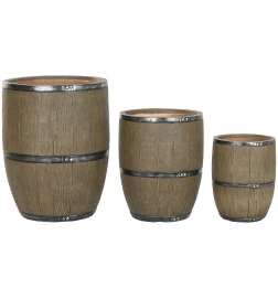 Planter Home ESPRIT Brown Magnesium Cottage 47 x 47 x 61 cm (3 Pieces)