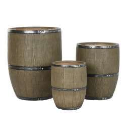 Planter Home ESPRIT Brown Magnesium Cottage 47 x 47 x 61 cm (3 Pieces)