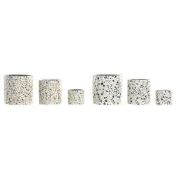 Grondlegger Home ESPRIT Wit Multicolour Cement Stads 13 x 13 x 13 cm (3 Onderdelen) (2 Stuks)